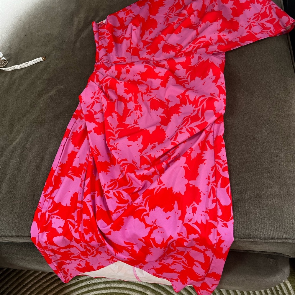 Floral Red and Pink/Purple Women's Dress